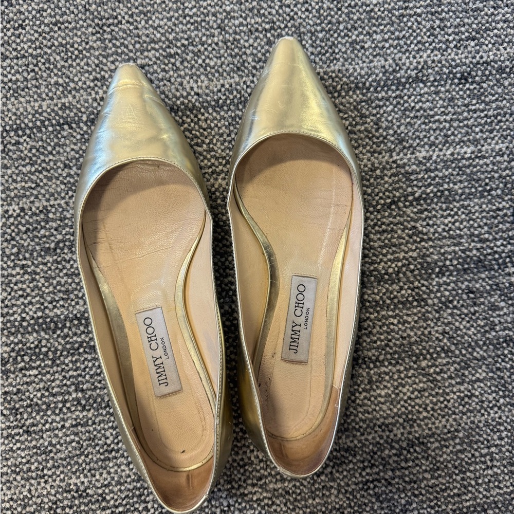 Jimmy Choo Gold Women's Flats